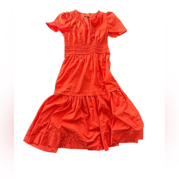 Quince 100% Organic Cotton Tiered Maxi Dress Vermilion Red Size XS NWT - Picture 6 of 12